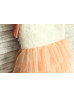 Ivory Rosette Champagne Tulle Cupcake Flower Girl Dress